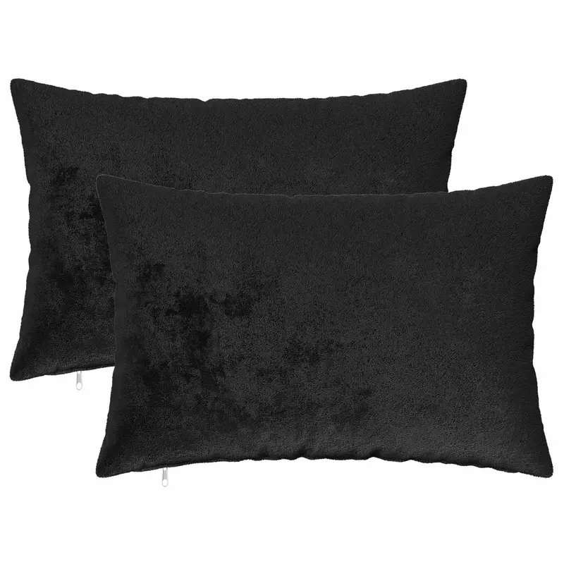 Vidaxl kussensloop 2 pcs heerlen zwart 50 x 70 cm flanel