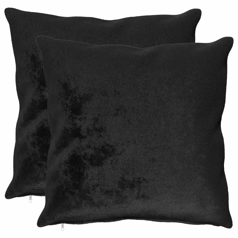 Vidaxl kussensloop 2 pcs heerlen zwart 70 x 70 cm flanel