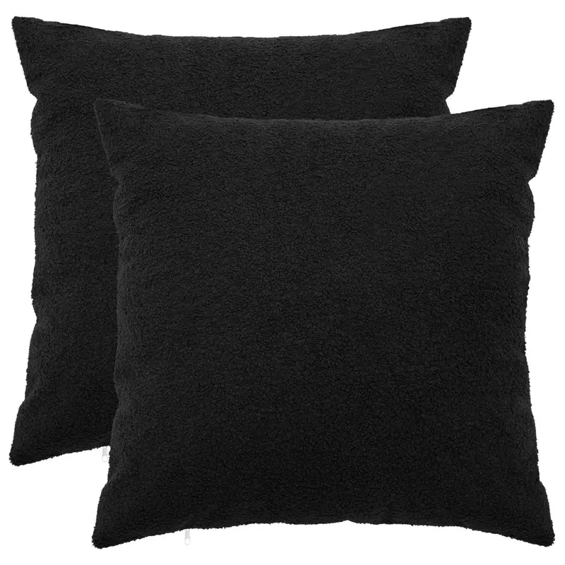 Vidaxl kussensloop 2 pcs heerlen zwart 80 x 80 cm bouclé
