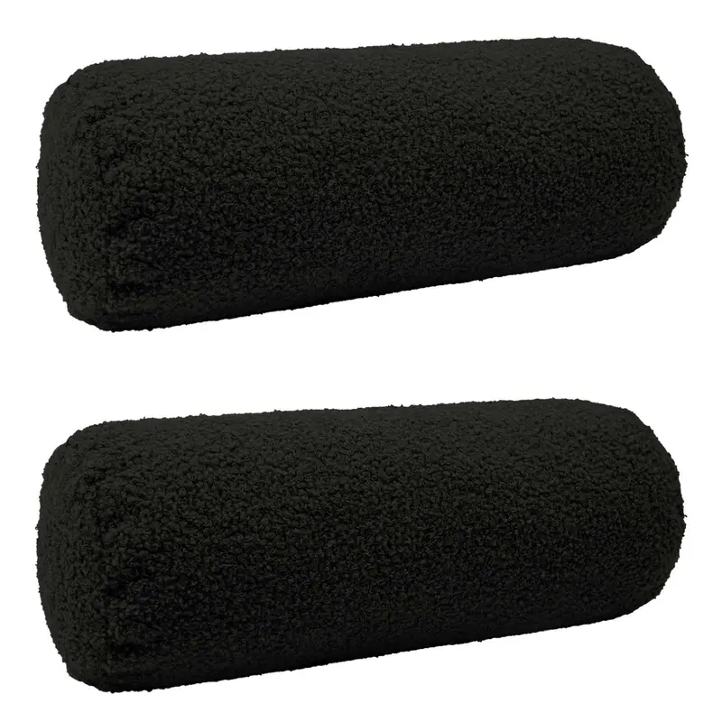 Vidaxl kussensloop 2 pcs heerlen zwart ø 15 x 40 cm bouclé