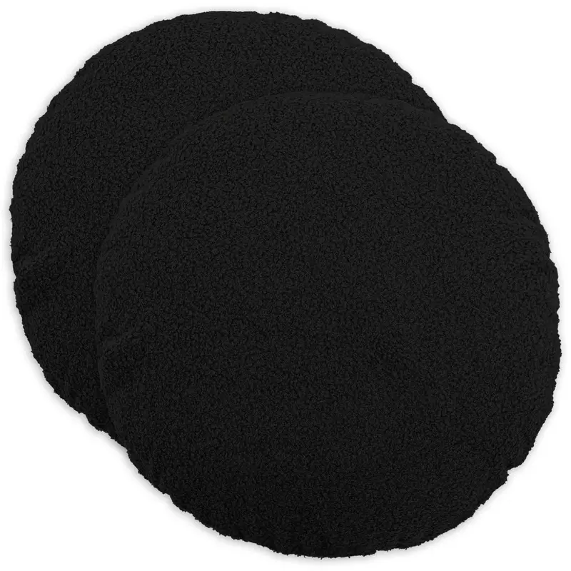 Vidaxl kussensloop 2 pcs heerlen zwart ø 40 cm bouclé