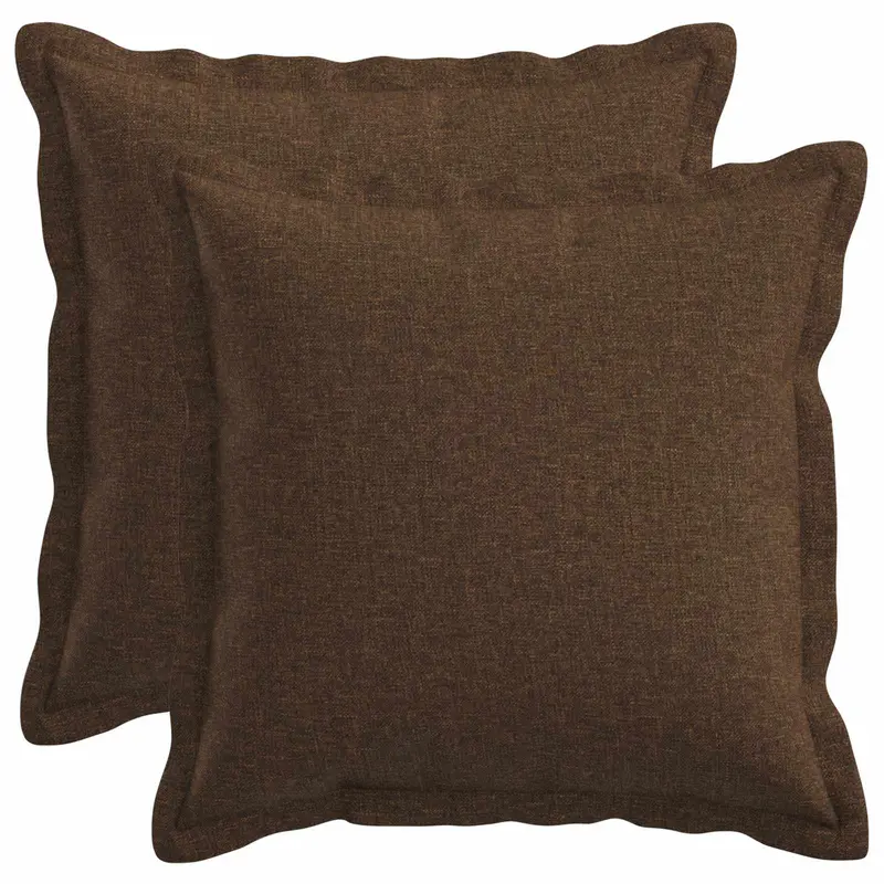Vidaxl kussensloop 2 pcs houten bruin 35 x 35 cm faux linnen