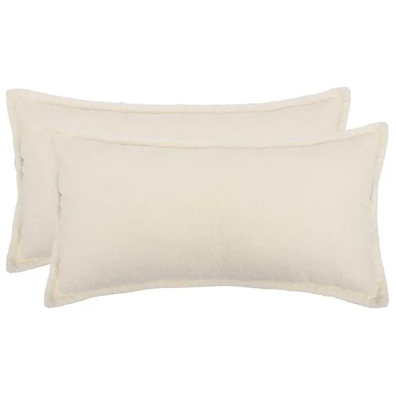Vidaxl kussensloop 2 pcs houten crèmekleurig 40 x 70 cm bouclé