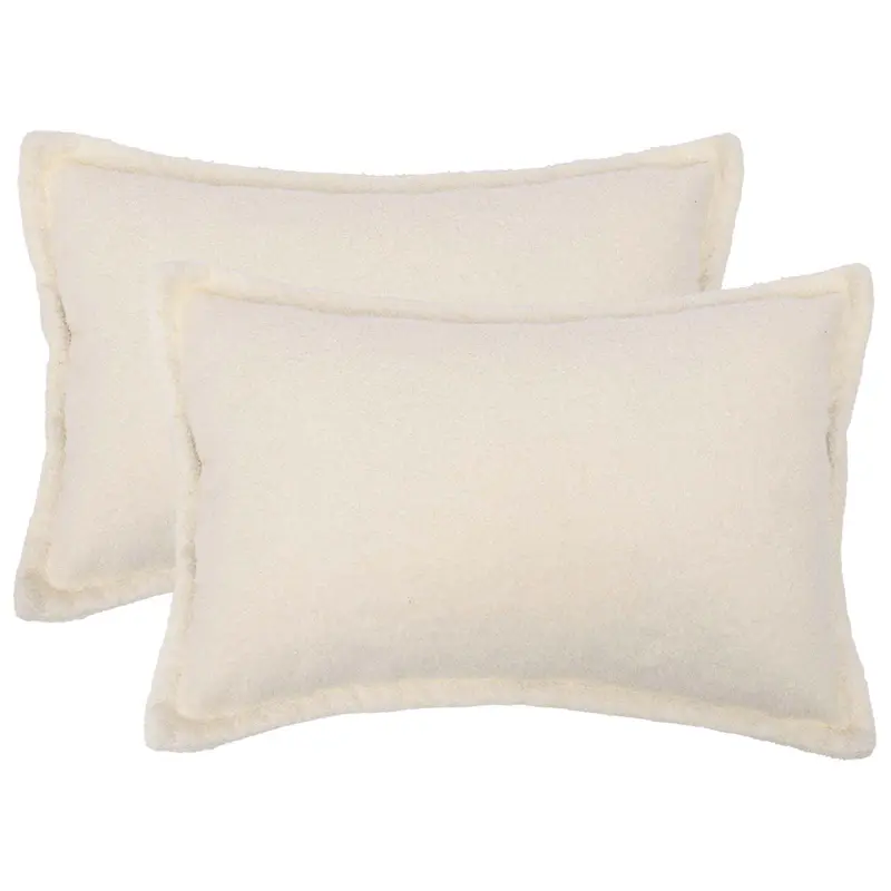 Vidaxl kussensloop 2 pcs houten crèmekleurig 50 x 75 cm bouclé