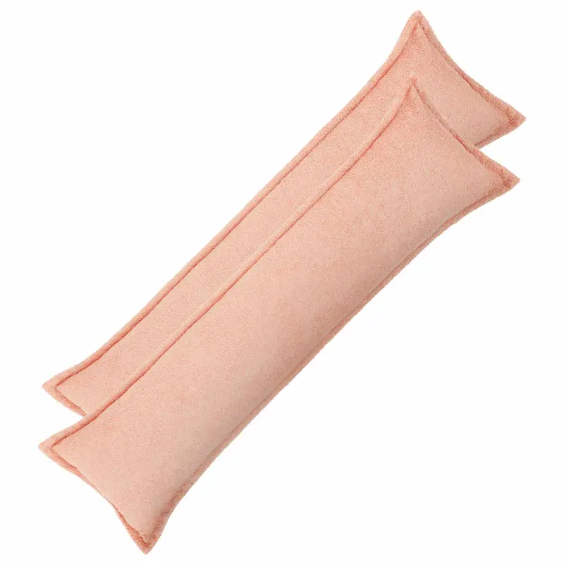 Vidaxl kussensloop 2 pcs houten roze 40 x 145 cm bouclé