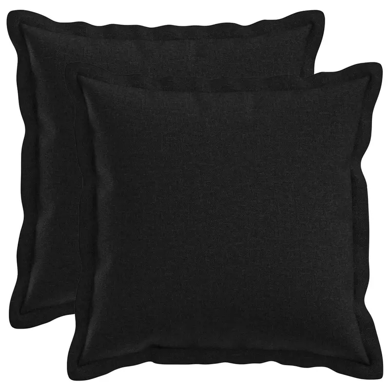 Vidaxl kussensloop 2 pcs houten zwart 30 x 30 cm faux linnen