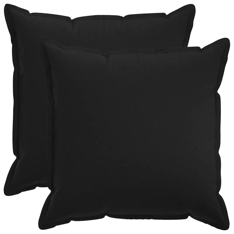 Vidaxl kussensloop 2 pcs houten zwart 80 x 80 cm faux linnen