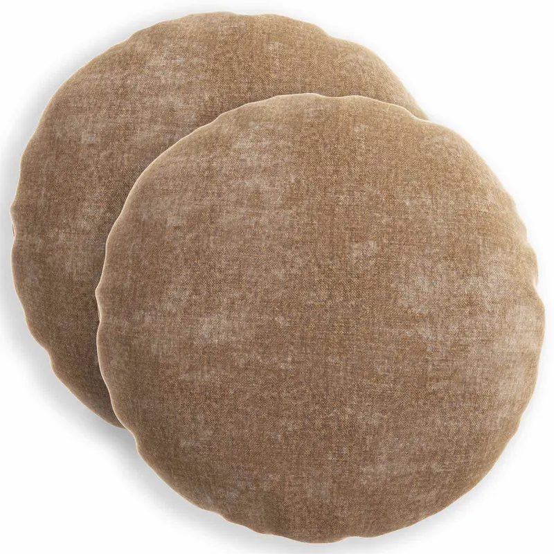 Vidaxl kussensloop 2 st heerlen bruin ø 40 cm chenille stof