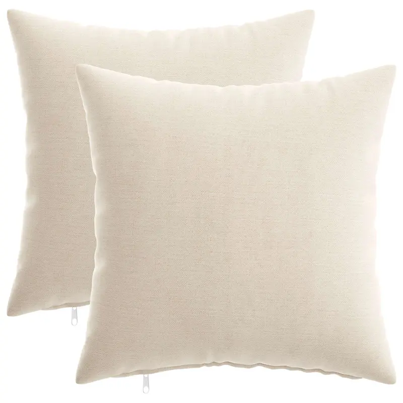 Vidaxl kussensloop 2 st heerlen crèmekleurig 40 x 40 cm chenille stof