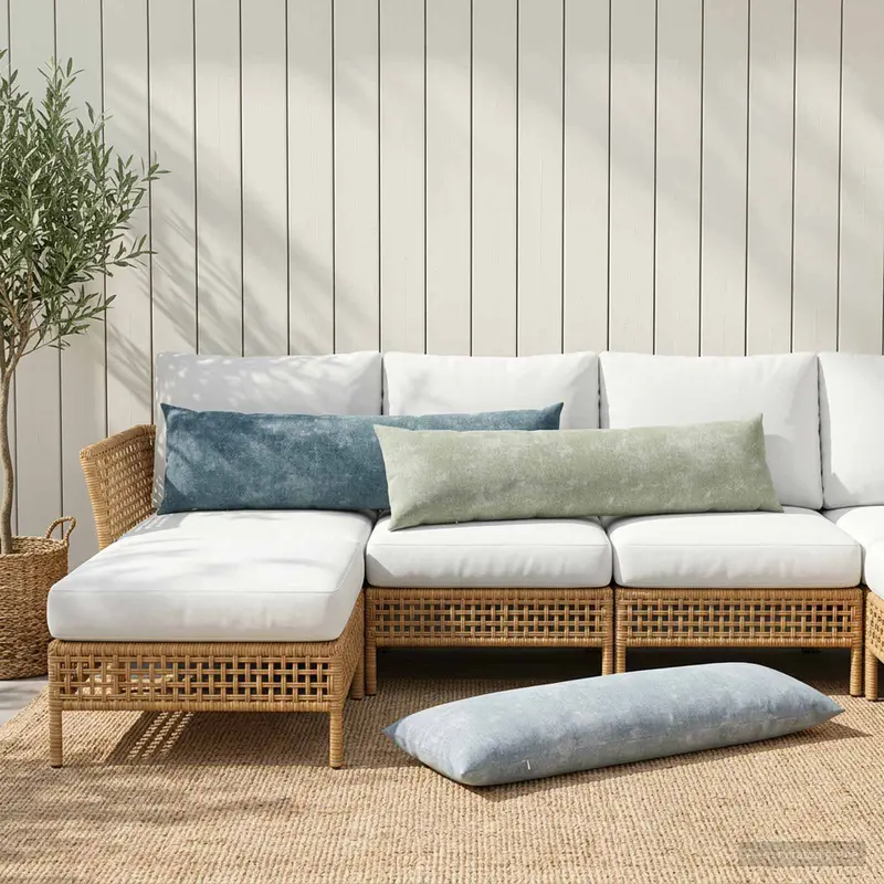 Vidaxl kussensloop 2 st heerlen groen 40 x 145 cm chenille stof