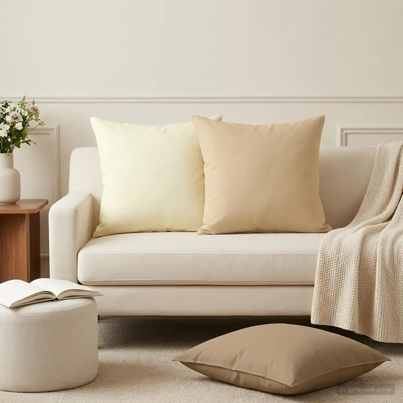 Vidaxl kussensloop 2 st heerlen taupe 50 x 50 cm polyester