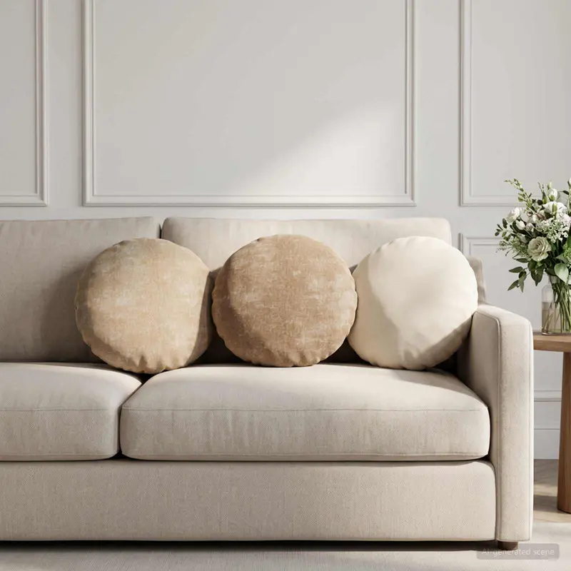 Vidaxl kussensloop 2 st heerlen taupe ø 40 cm chenille stof