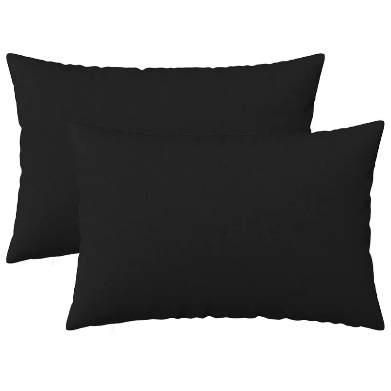 Vidaxl kussensloop 2 st heerlen zwart 40 x 60 cm stof