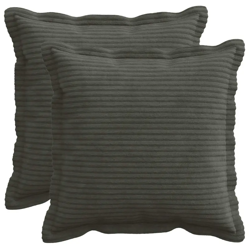 Vidaxl kussensloop 2 st houten antraciet 30 x 30 cm corduroy