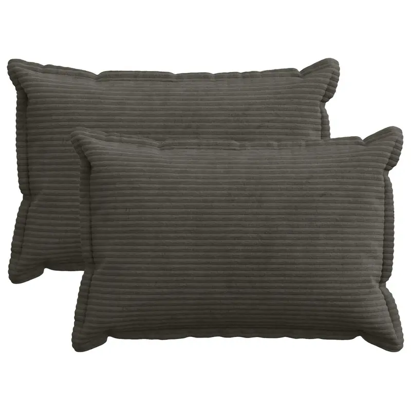 Vidaxl kussensloop 2 st houten antraciet 30 x 50 cm corduroy