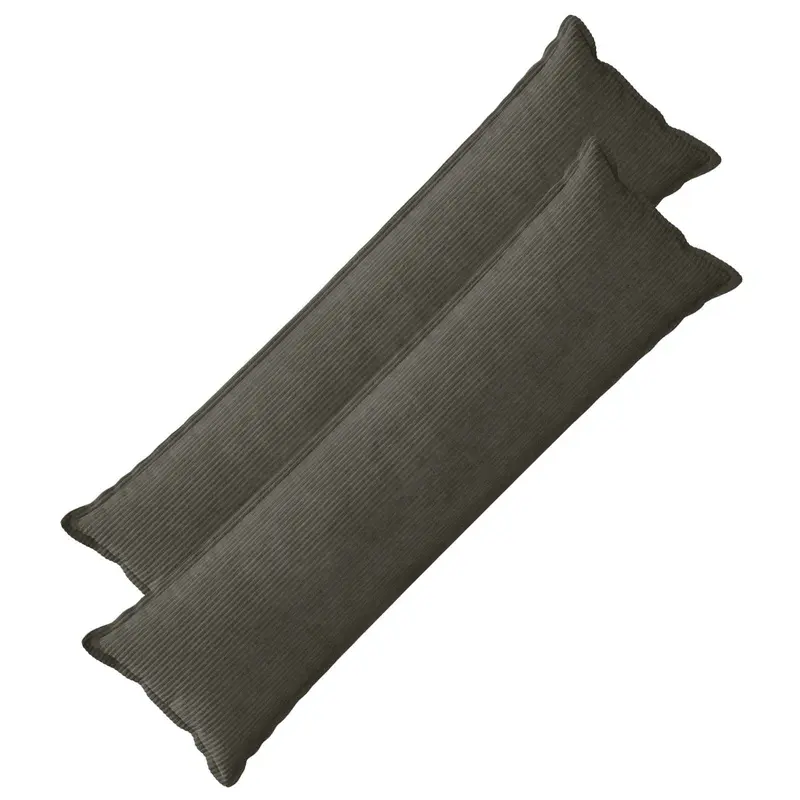 Vidaxl kussensloop 2 st houten antraciet 40 x 145 cm corduroy
