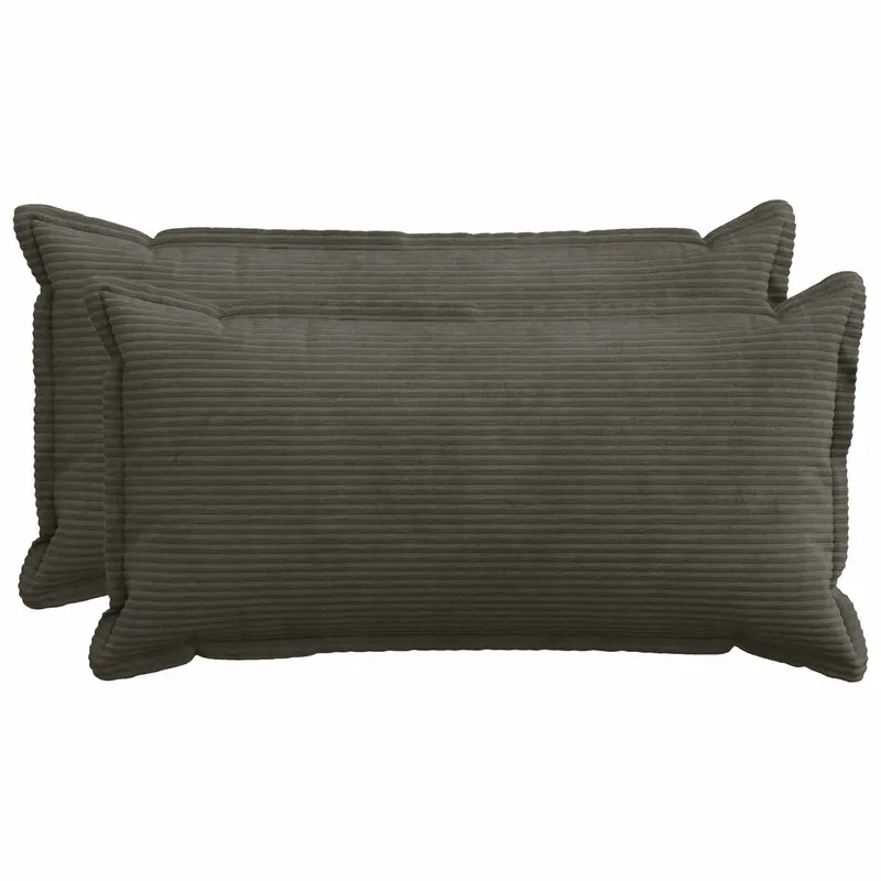 Vidaxl kussensloop 2 st houten antraciet 40 x 80 cm corduroy