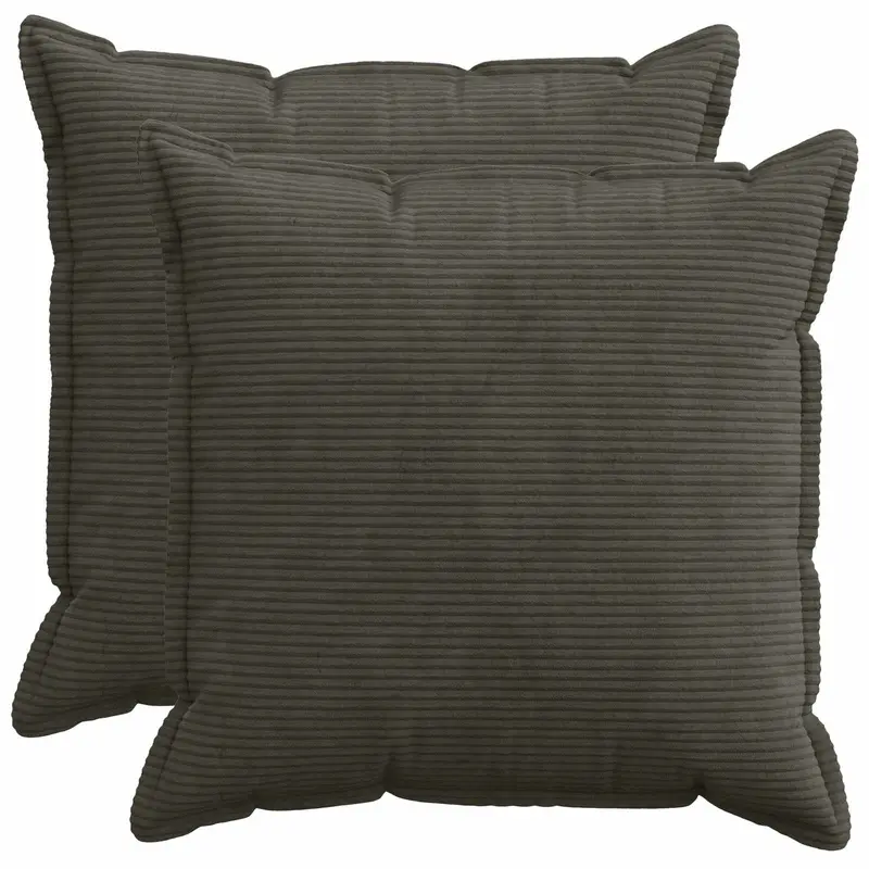 Vidaxl kussensloop 2 st houten antraciet 55 x 55 cm corduroy