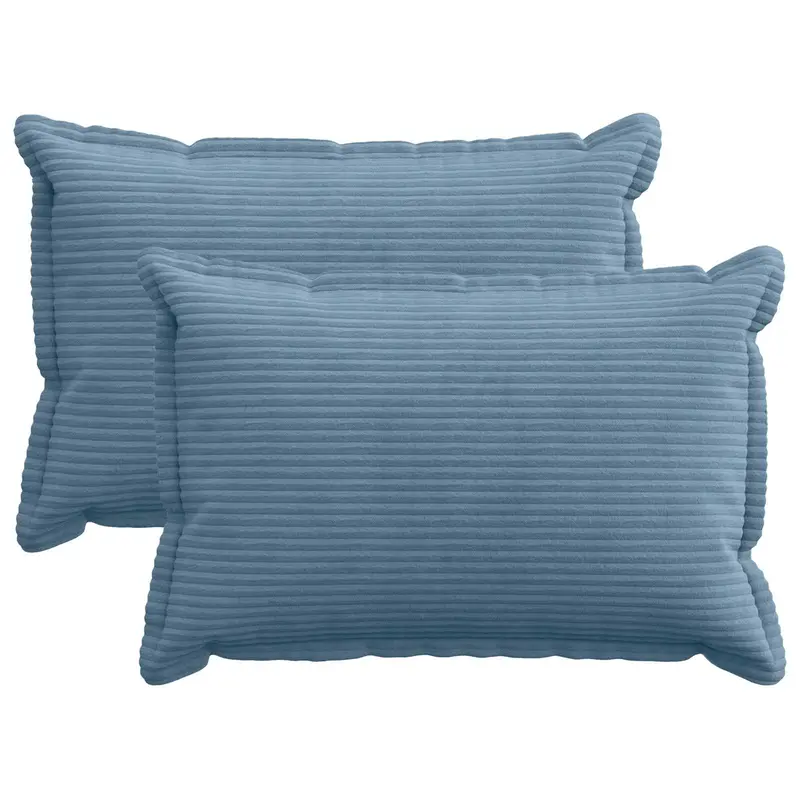 Vidaxl kussensloop 2 st houten blauw 30 x 50 cm corduroy