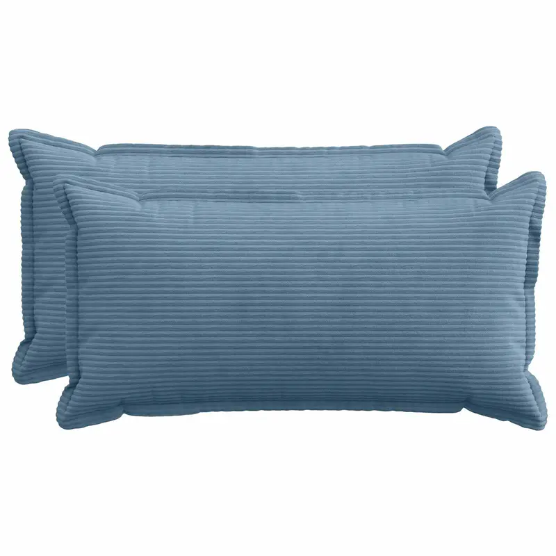Vidaxl kussensloop 2 st houten blauw 40 x 70 cm corduroy