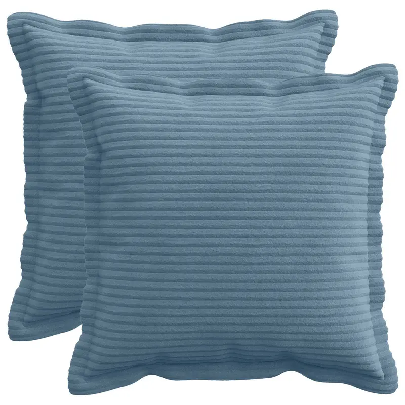 Vidaxl kussensloop 2 st houten blauw 50 x 50 cm corduroy