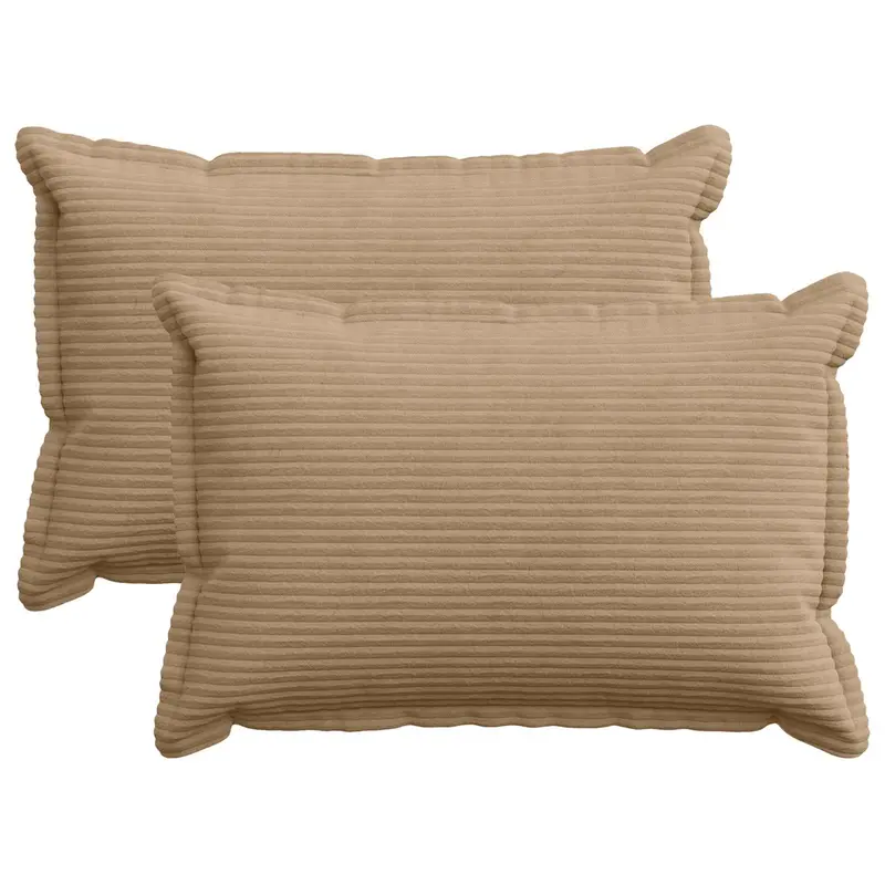 Vidaxl kussensloop 2 st houten bruin 40 x 60 cm corduroy