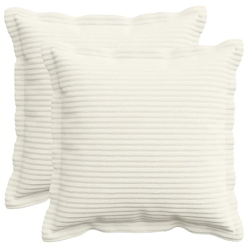 Vidaxl kussensloop 2 st houten crèmekleurig 30 x 30 cm corduroy