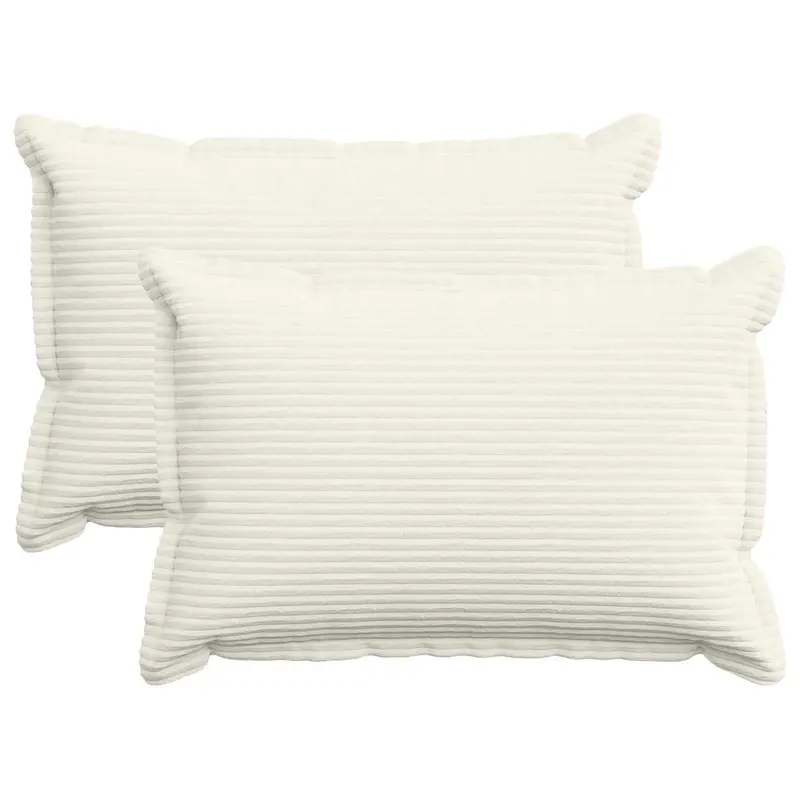 Vidaxl kussensloop 2 st houten crèmekleurig 40 x 60 cm corduroy