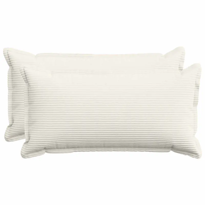 Vidaxl kussensloop 2 st houten crèmekleurig 40 x 70 cm corduroy