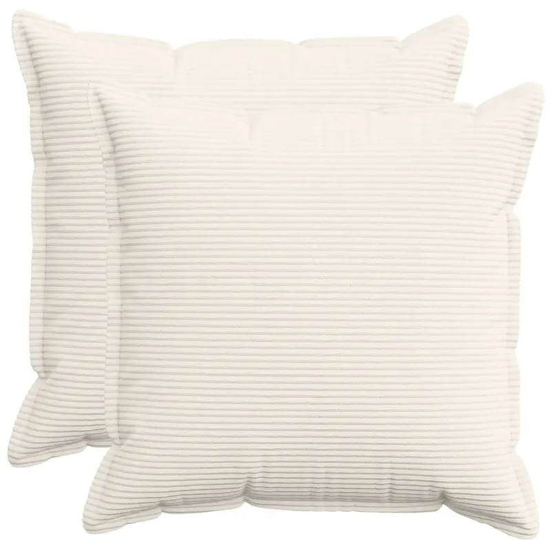 Vidaxl kussensloop 2 st houten crèmekleurig 80 x 80 cm corduroy