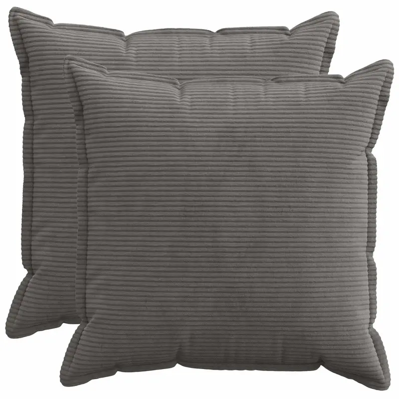 Vidaxl kussensloop 2 st houten donkergrijs 70 x 70 cm corduroy