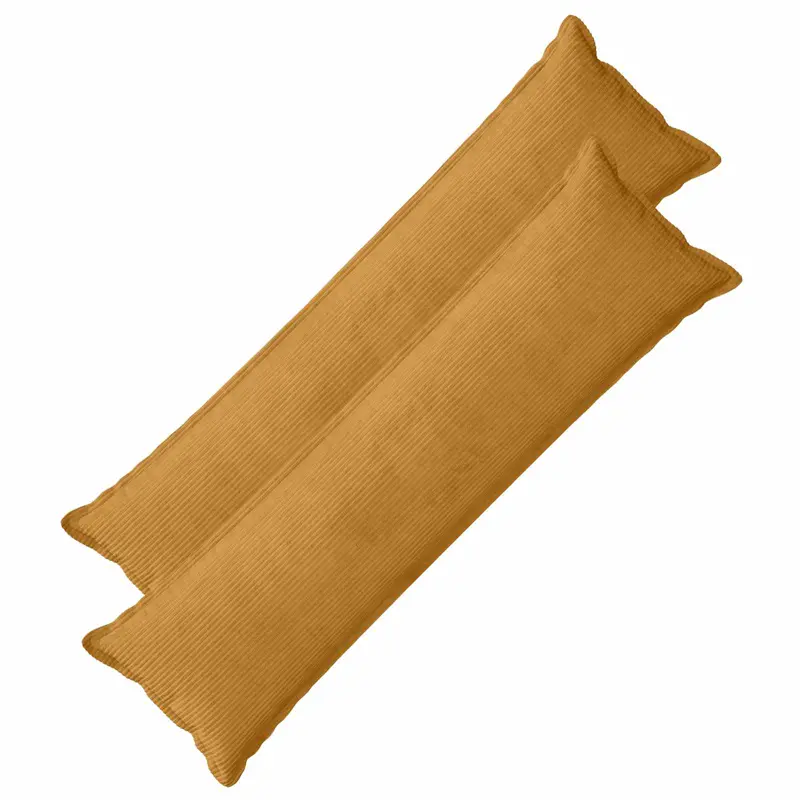 Vidaxl kussensloop 2 st houten geel 40 x 145 cm corduroy