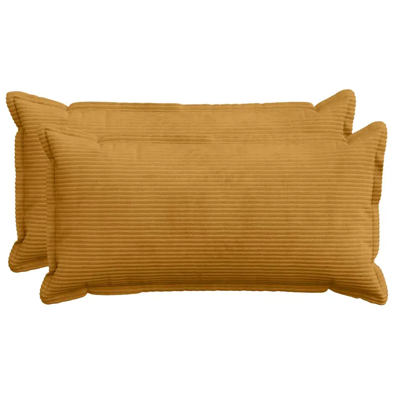 Vidaxl kussensloop 2 st houten geel 40 x 70 cm corduroy