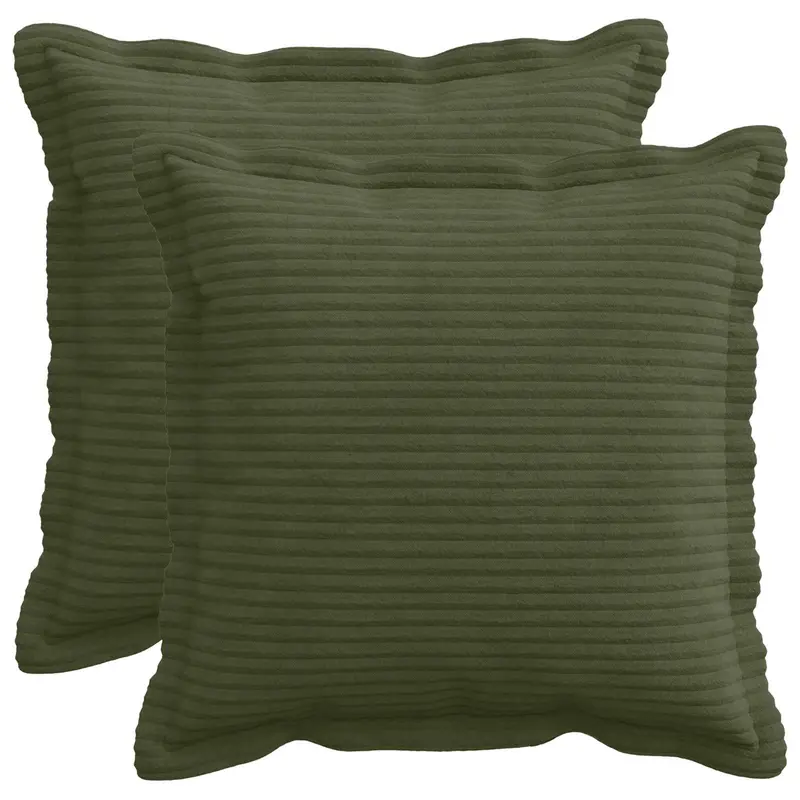 Vidaxl kussensloop 2 st houten groen 45 x 45 cm corduroy