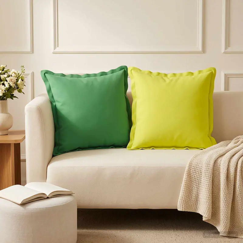 Vidaxl kussensloop 2 st houten groen 45 x 45 cm polyester