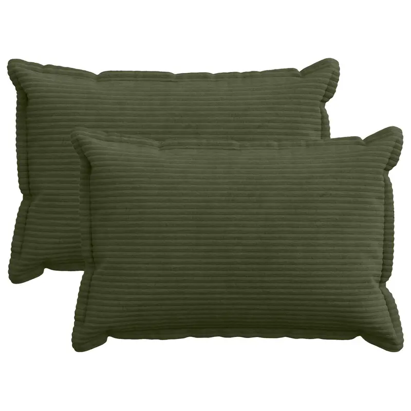 Vidaxl kussensloop 2 st houten groen 50 x 75 cm corduroy
