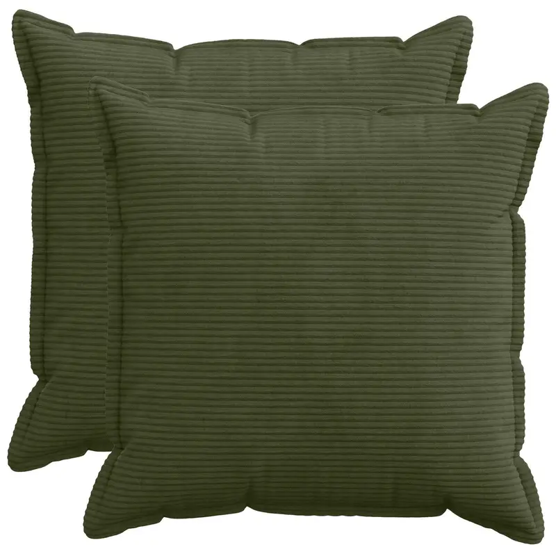 Vidaxl kussensloop 2 st houten groen 65 x 65 cm corduroy