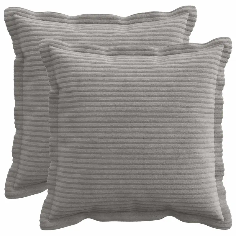 Vidaxl kussensloop 2 st houten lichtgrijs 50 x 50 cm corduroy