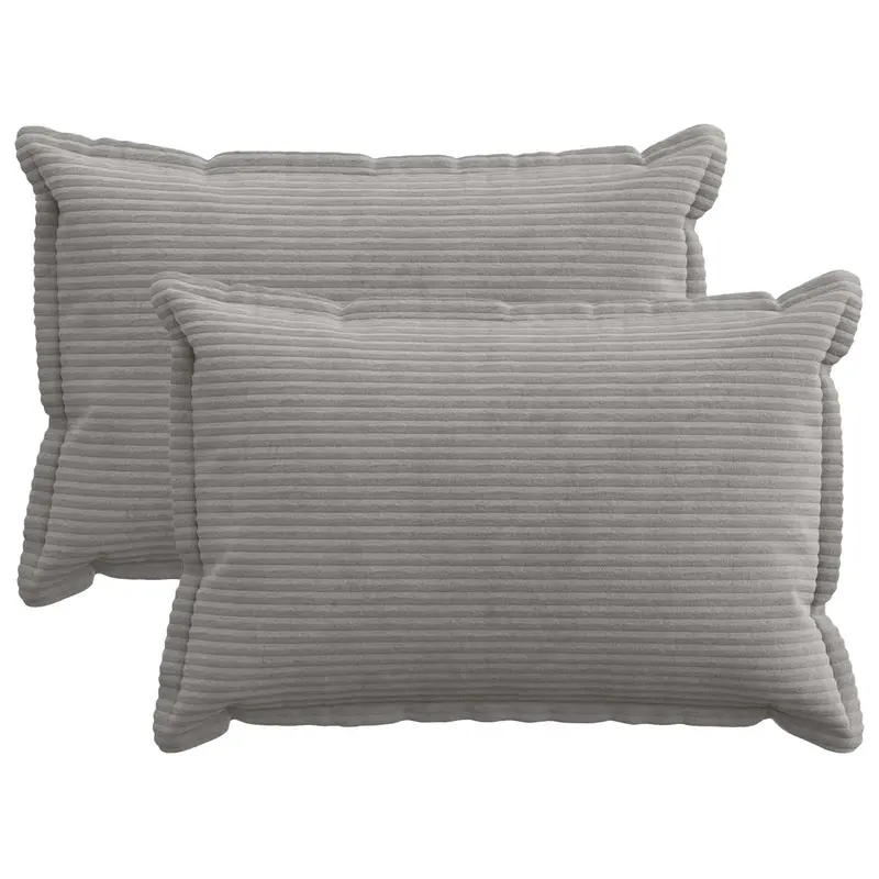 Vidaxl kussensloop 2 st houten lichtgrijs 50 x 70 cm corduroy