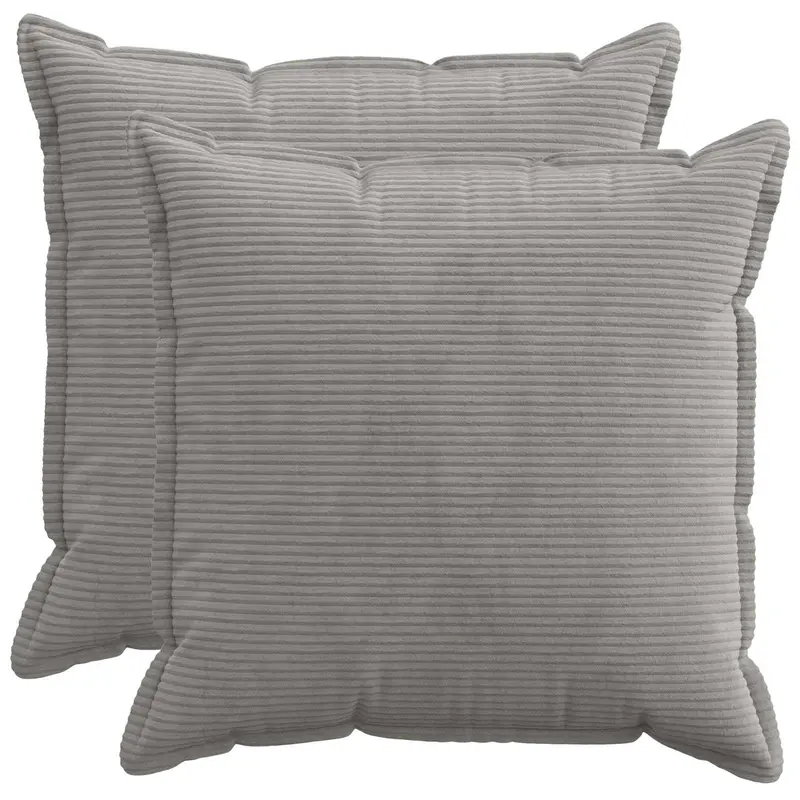 Vidaxl kussensloop 2 st houten lichtgrijs 55 x 55 cm corduroy