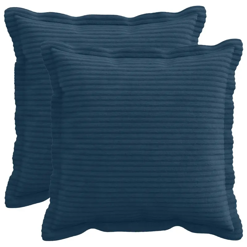 Vidaxl kussensloop 2 st houten marineblauw 35 x 35 cm corduroy