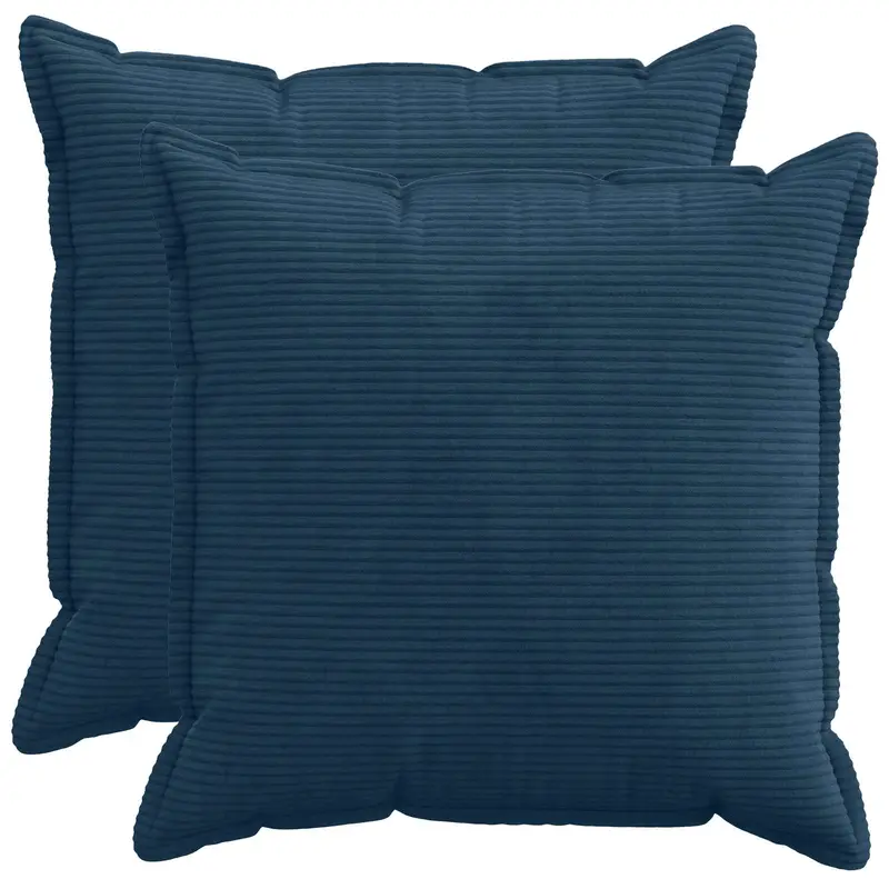 Vidaxl kussensloop 2 st houten marineblauw 65 x 65 cm corduroy