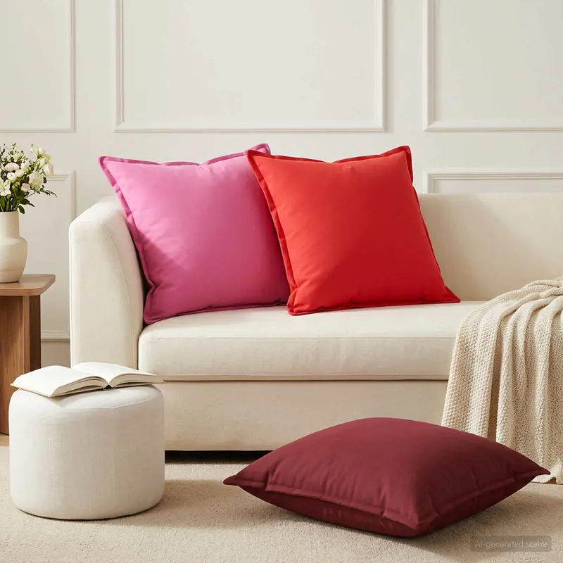 Vidaxl kussensloop 2 st houten rood 55 x 55 cm polyester