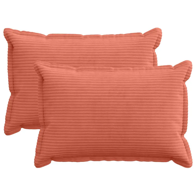 Vidaxl kussensloop 2 st houten rood-oranje 30 x 50 cm corduroy