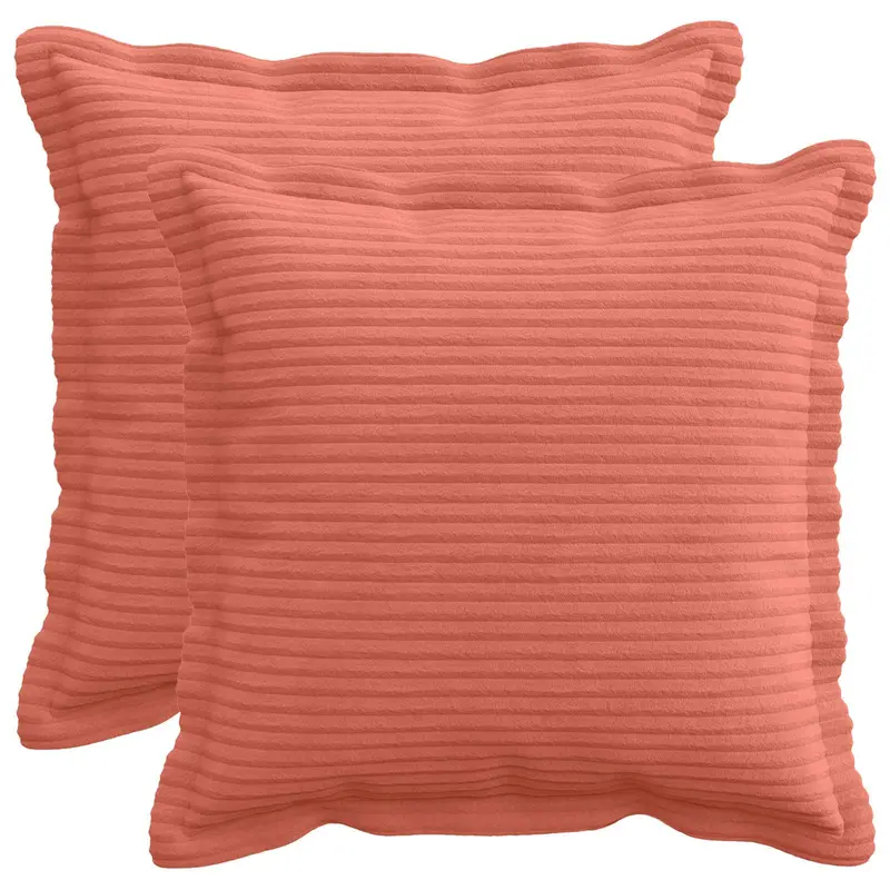 Vidaxl kussensloop 2 st houten rood-oranje 40 x 40 cm corduroy