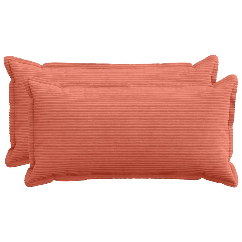 Vidaxl kussensloop 2 st houten rood-oranje 40 x 80 cm corduroy