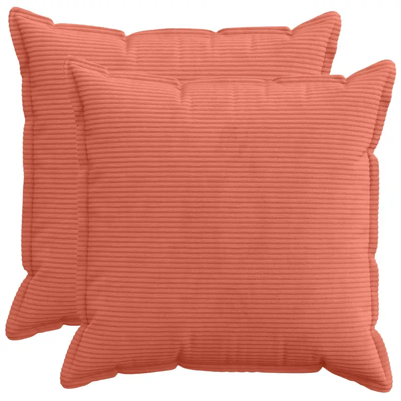 Vidaxl kussensloop 2 st houten rood-oranje 55 x 55 cm corduroy