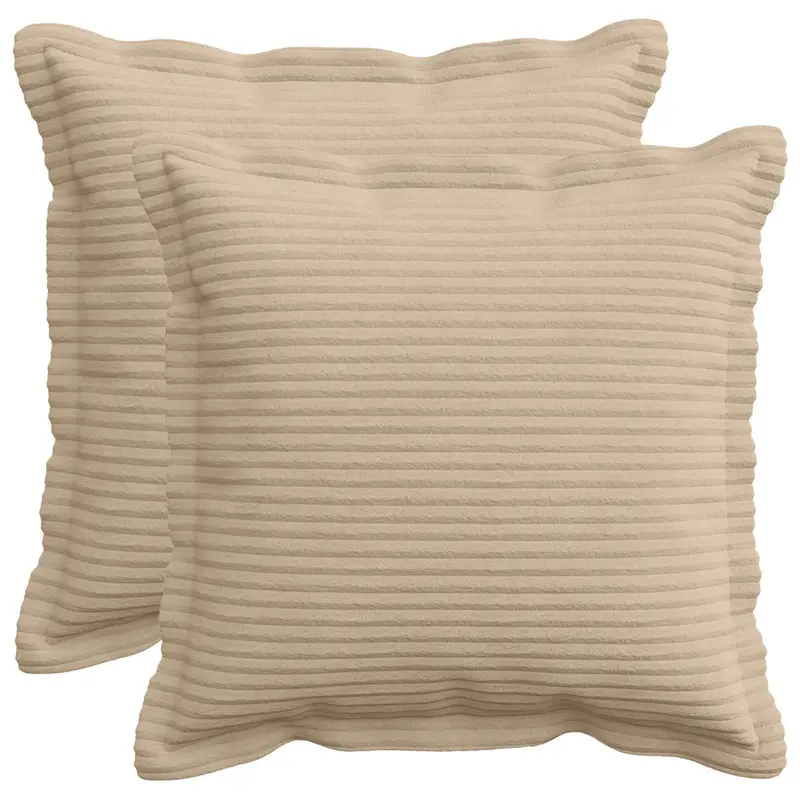 Vidaxl kussensloop 2 st houten taupe 30 x 30 cm corduroy