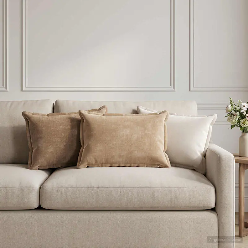 Vidaxl kussensloop 2 st houten taupe 30 x 50 cm chenille stof