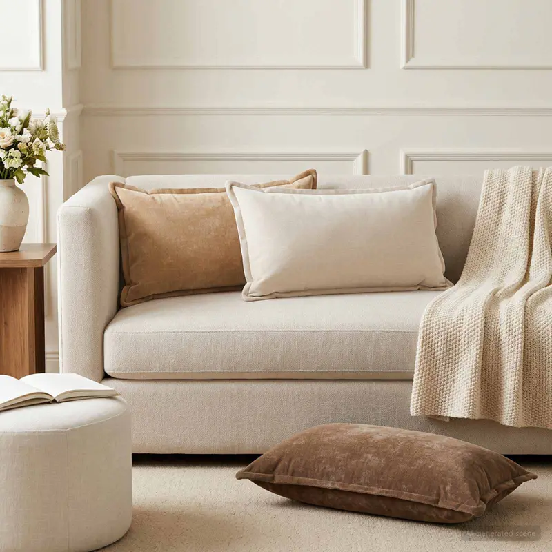 Vidaxl kussensloop 2 st houten taupe 40 x 80 cm chenille stof